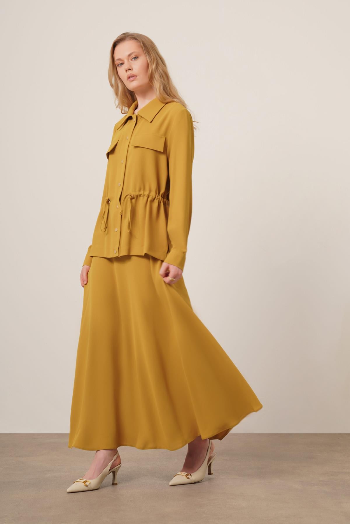 FTZ Women Kadın Melise Crep Takım  Yağ Yeşili 31172