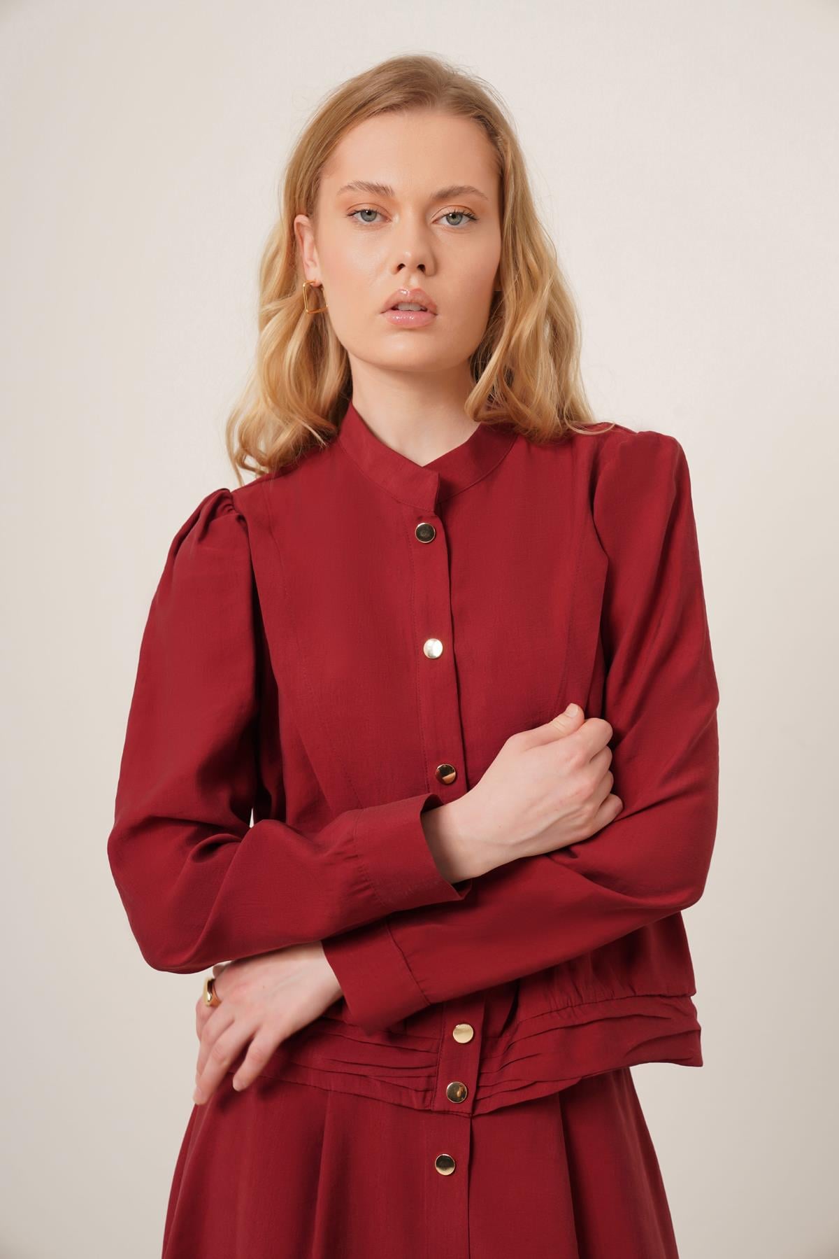 FTZ Women Kadın Modal Etekli Takım  Bordo 31174
