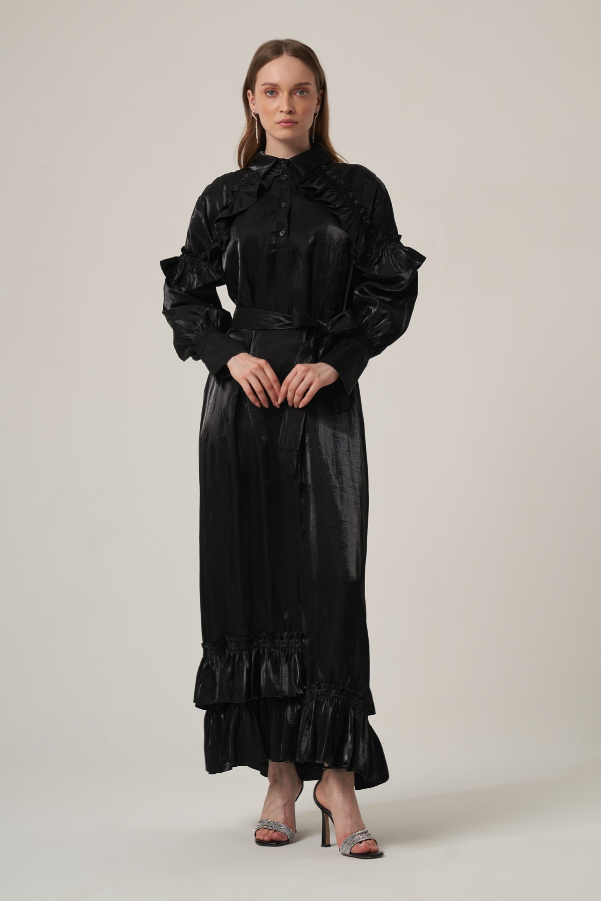 FTZ Women Kadın Organze Elbise  Siyah 31363