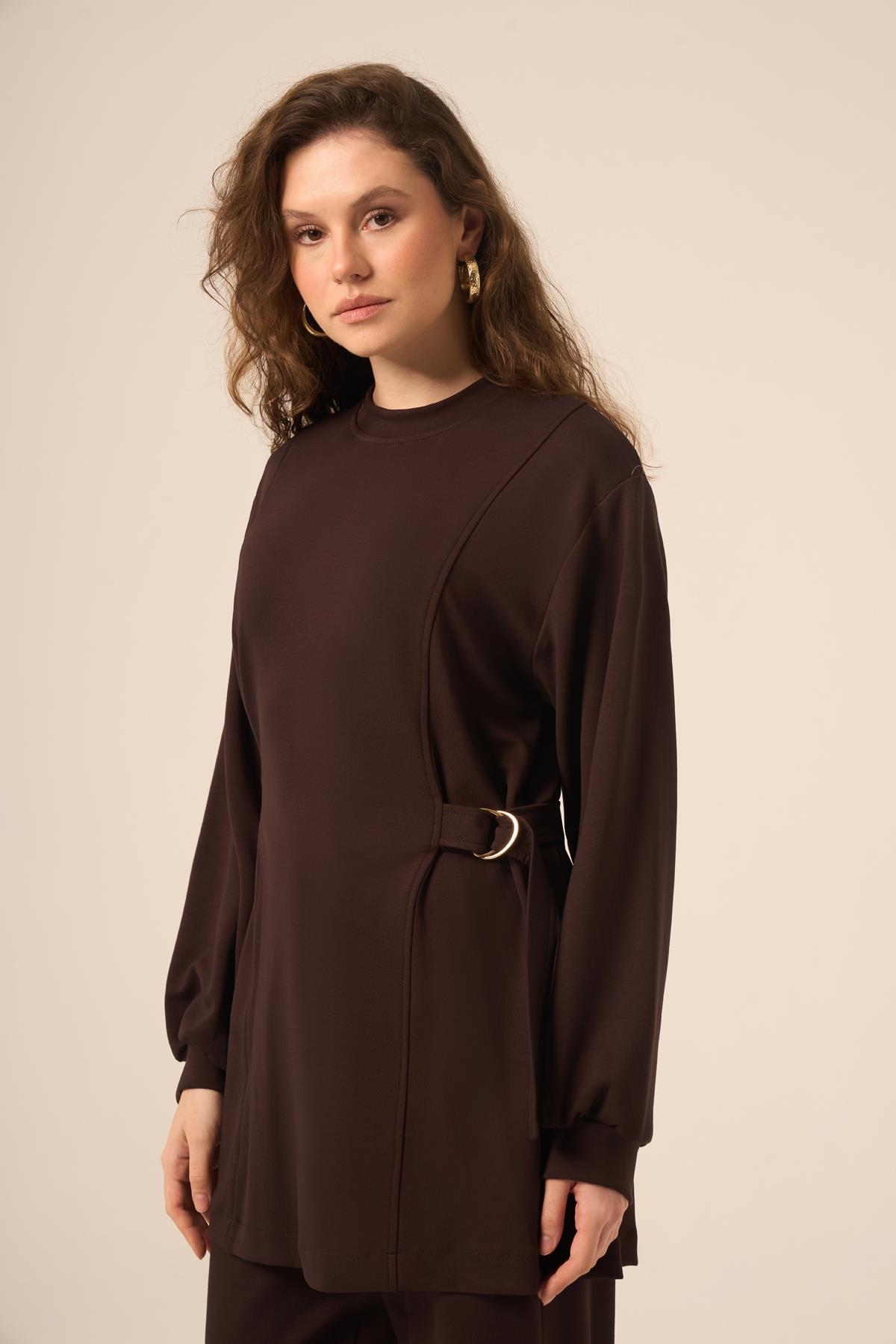 FTZ Women Kadın Taşlı Takım  Kahve 31263