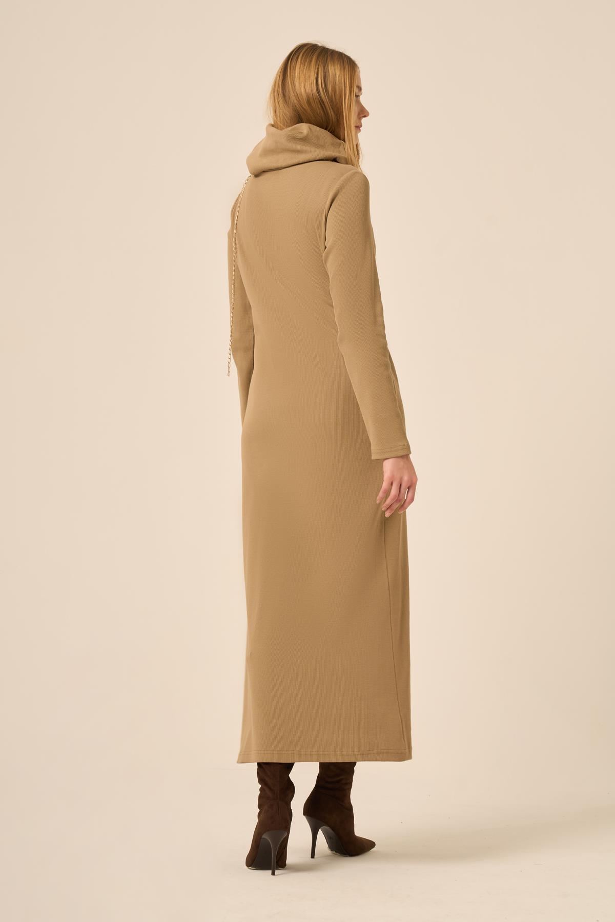 FTZ Women Kadın Ribana Elbise  Camel 31286
