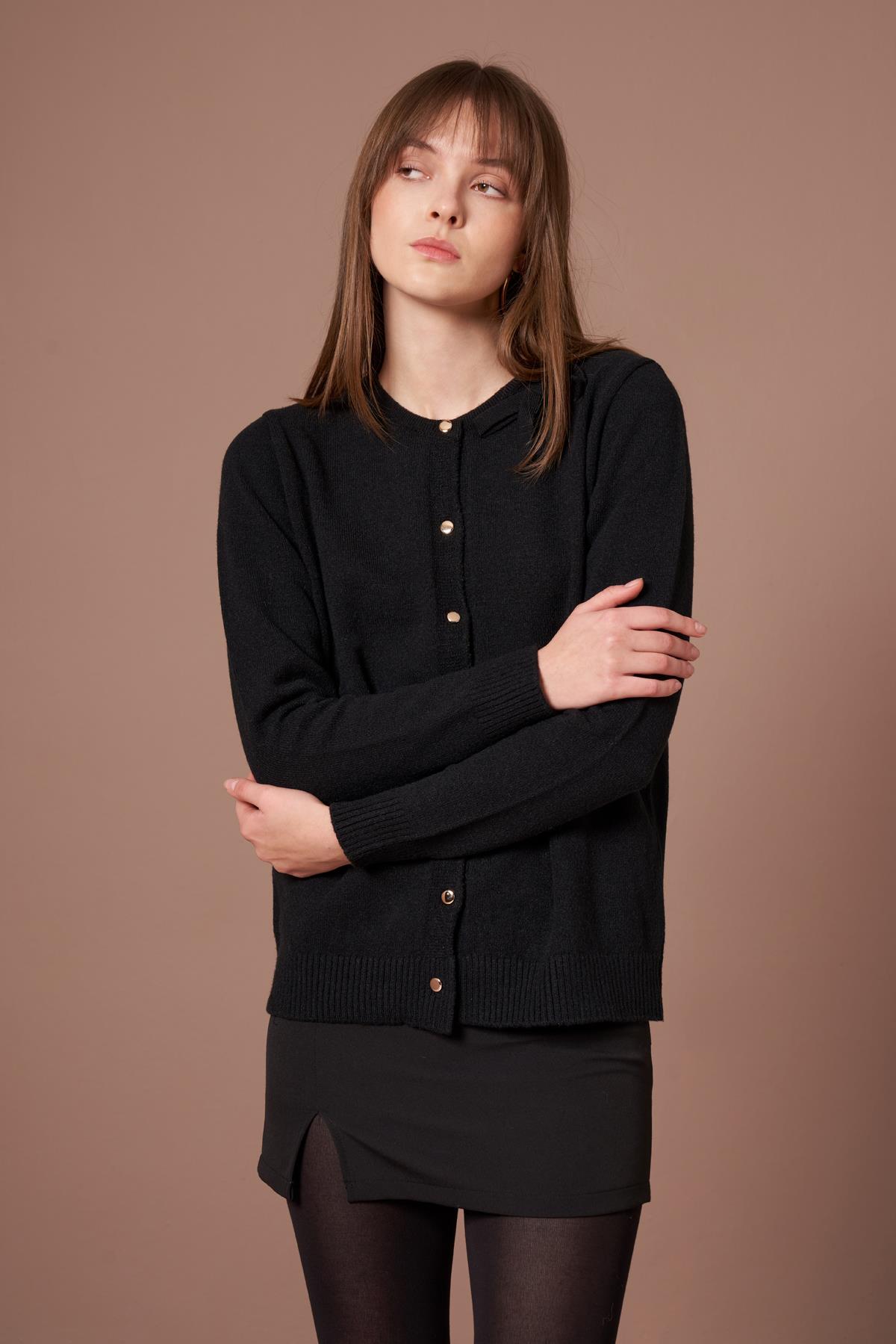 FTZ Women Kadın Şardon Hırka  Siyah 25288