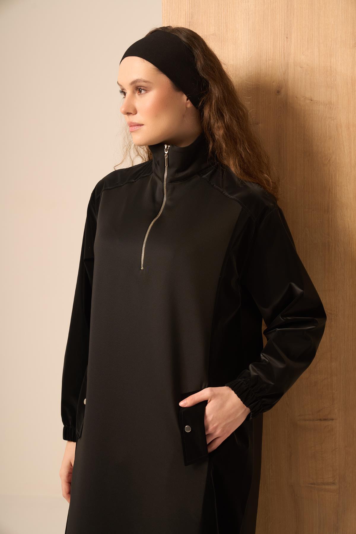 FTZ Women Kadın Scuba Spandex Elbise  Siyah 31260