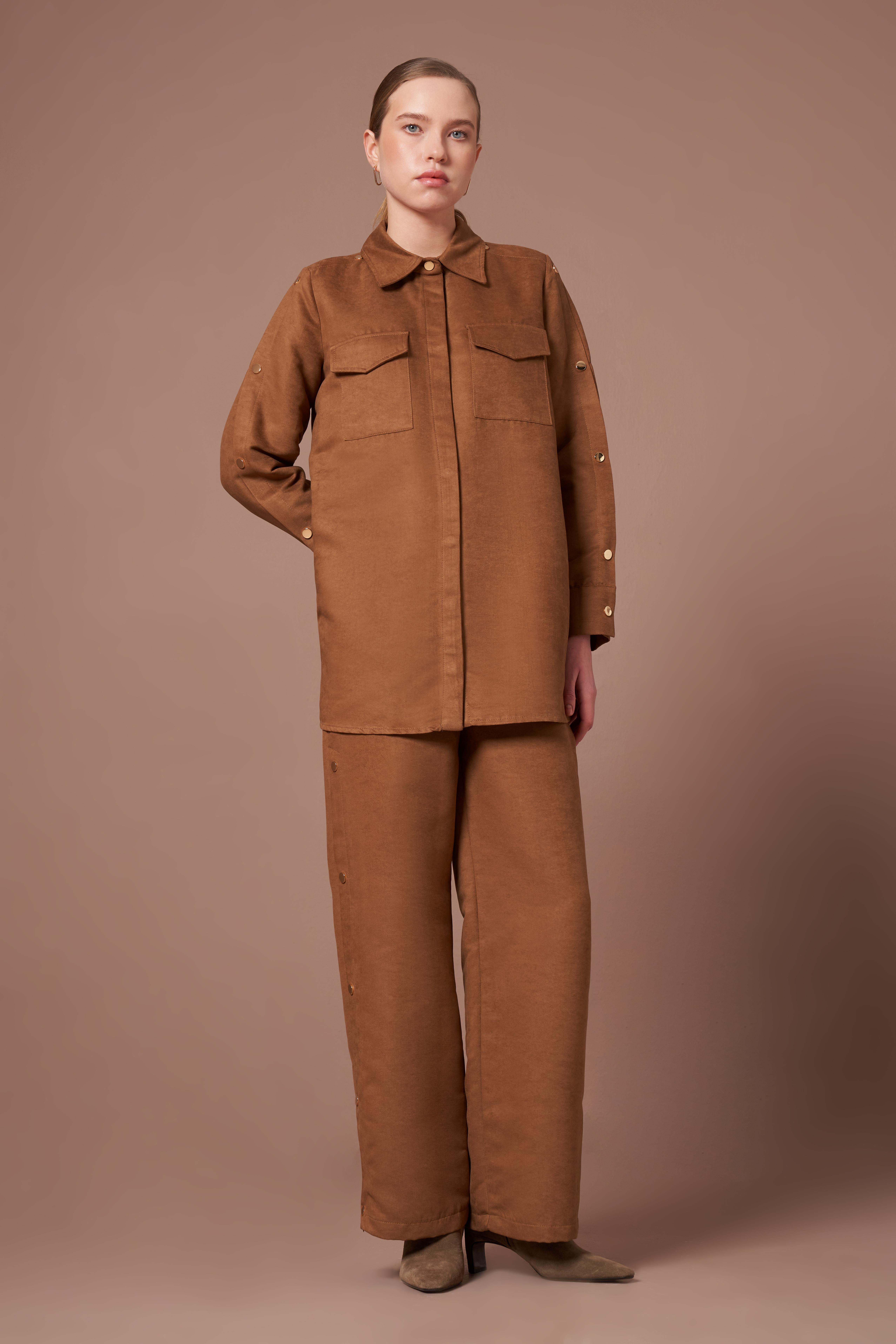 FTZ Women Kadın Süet Takım  Camel 31276
