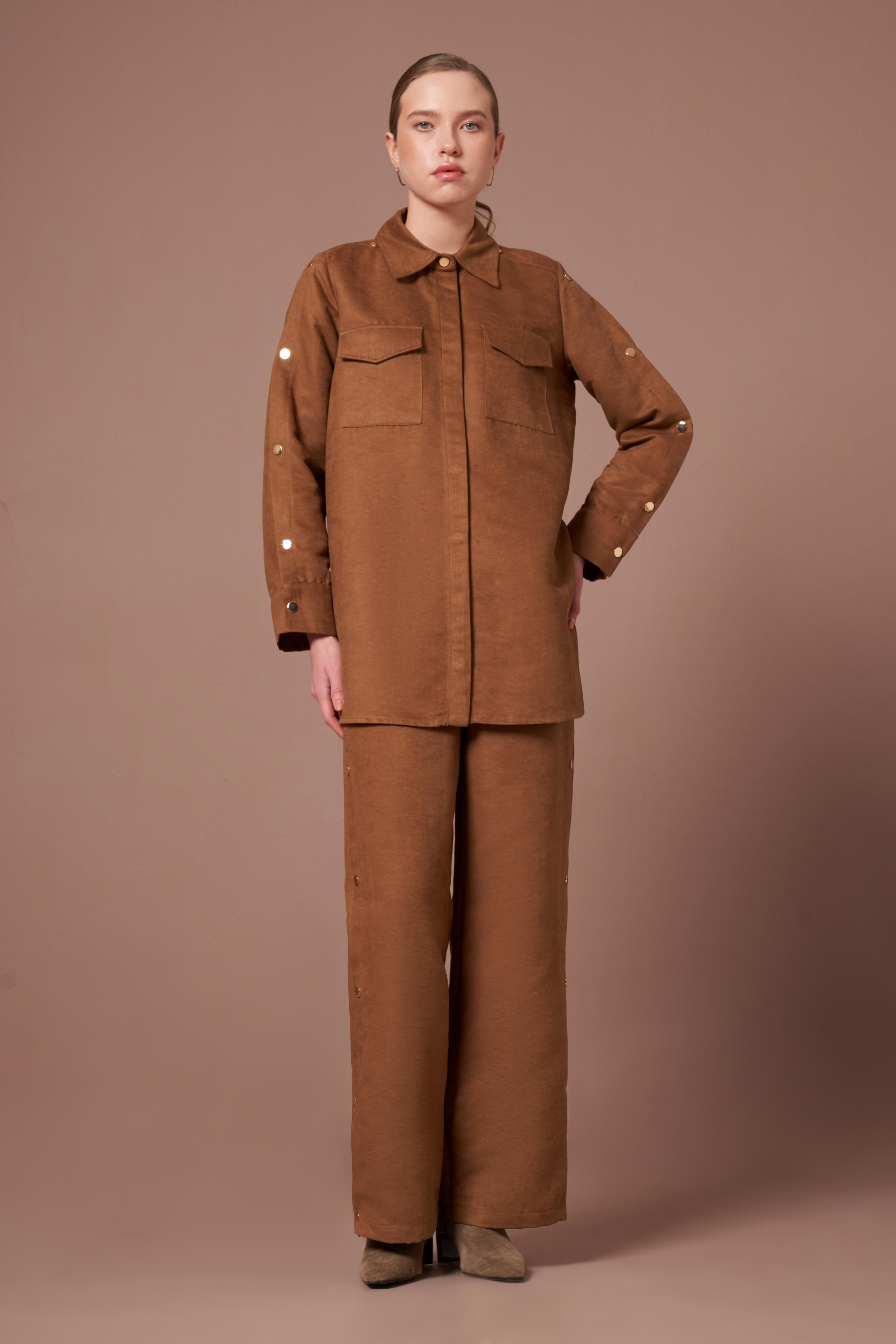 FTZ Women Kadın Süet Takım  Camel 31276