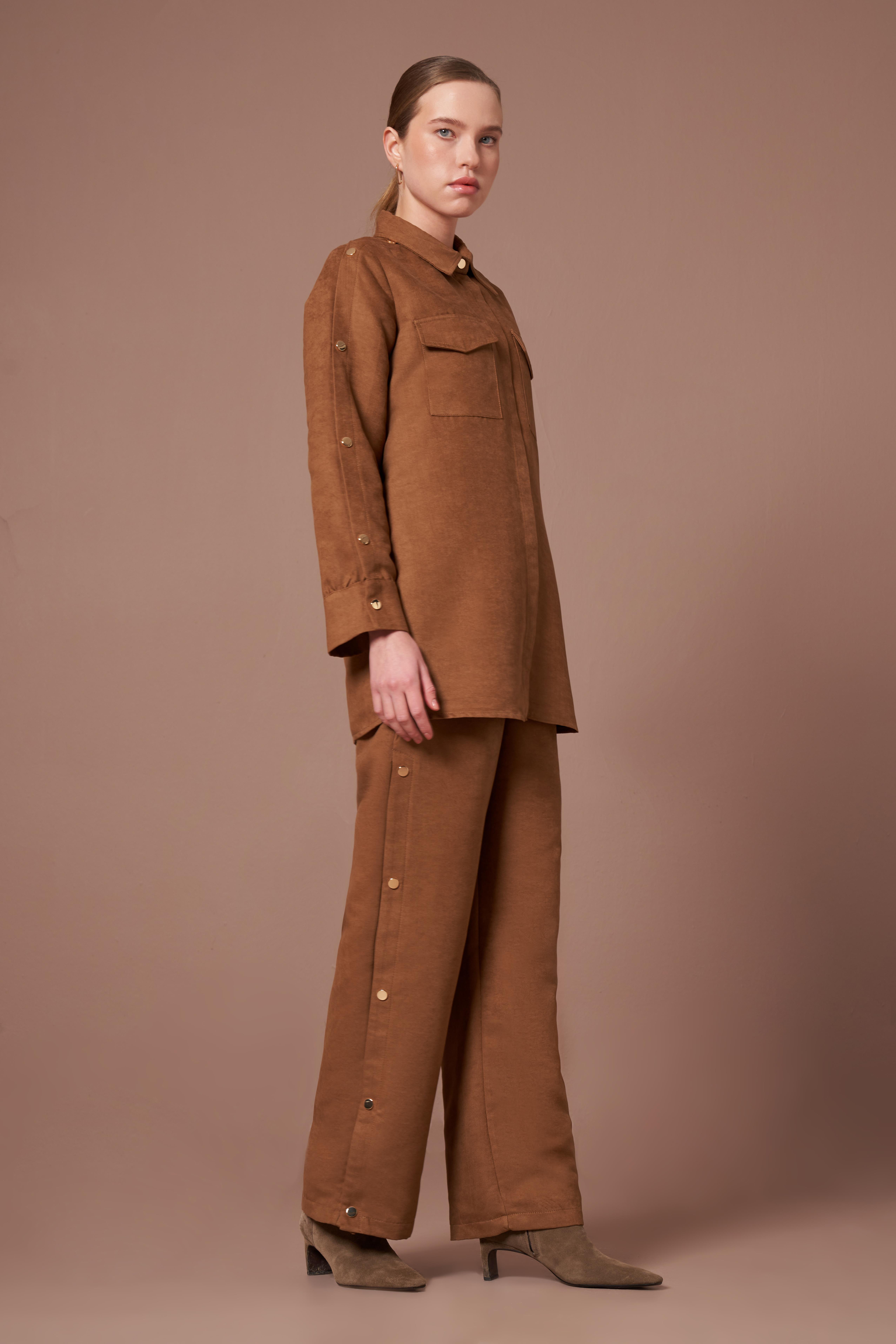 FTZ Women Kadın Süet Takım  Camel 31276