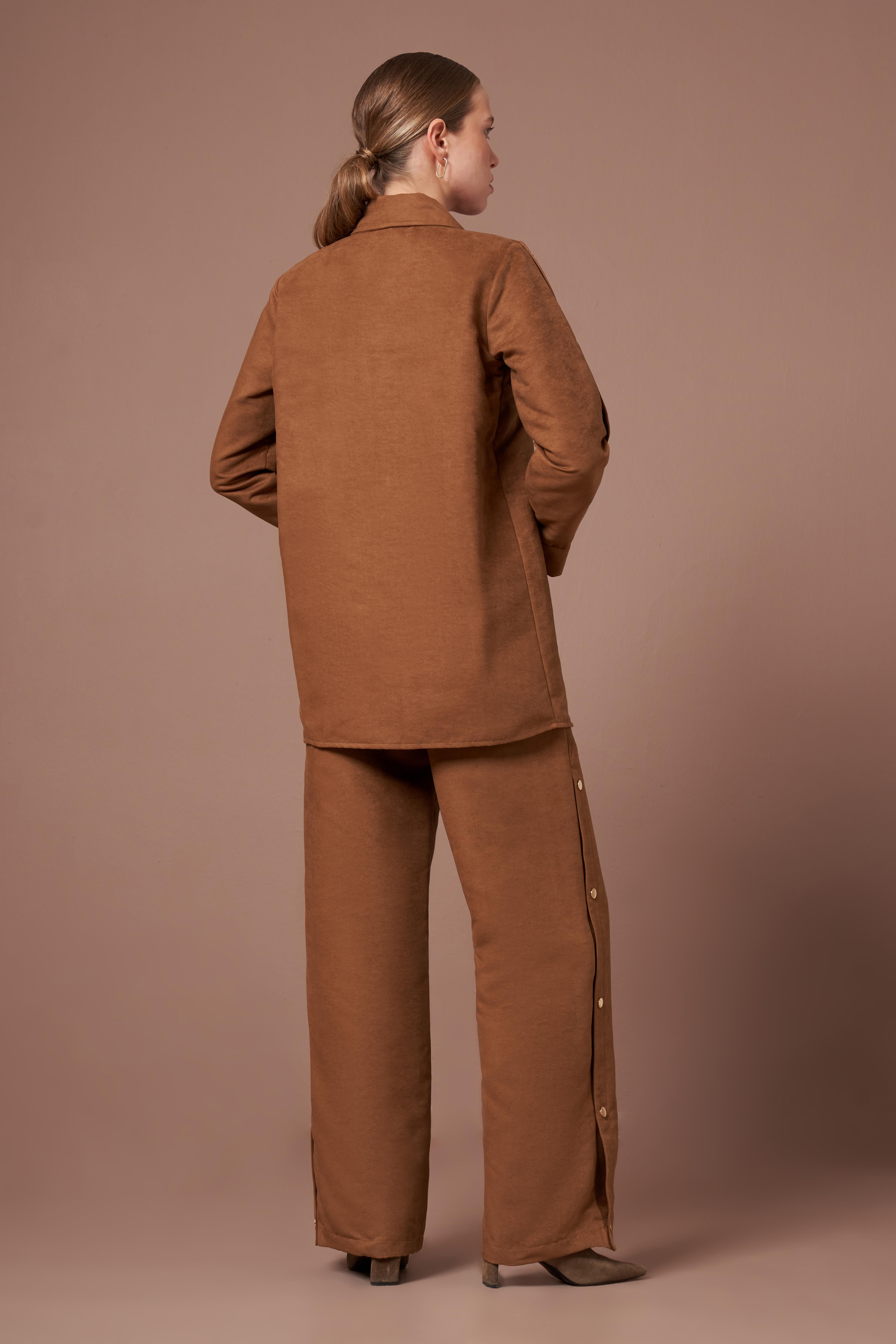 FTZ Women Kadın Süet Takım  Camel 31276