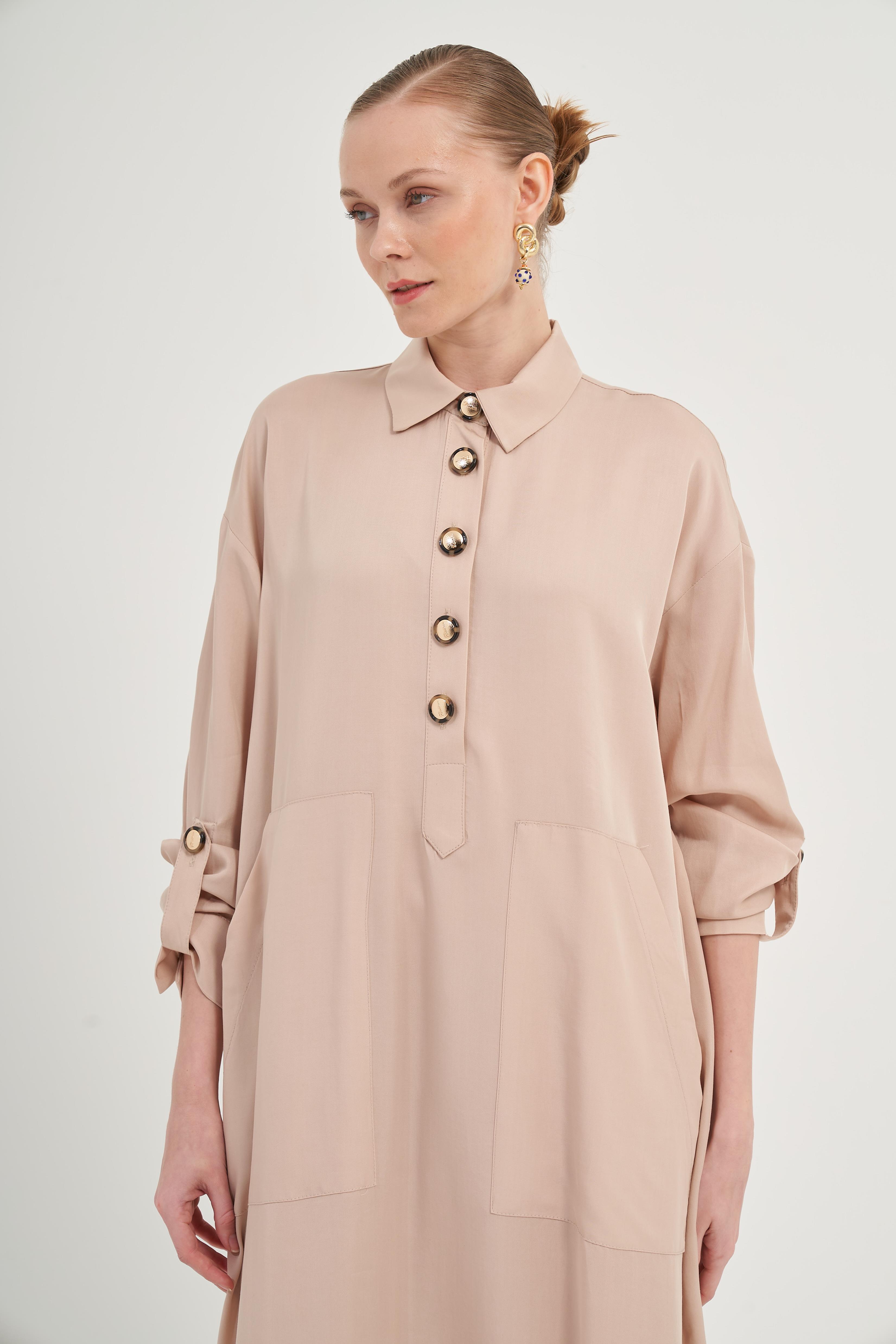 FTZ Women Kadın Tensel Elbise  Beige 31004