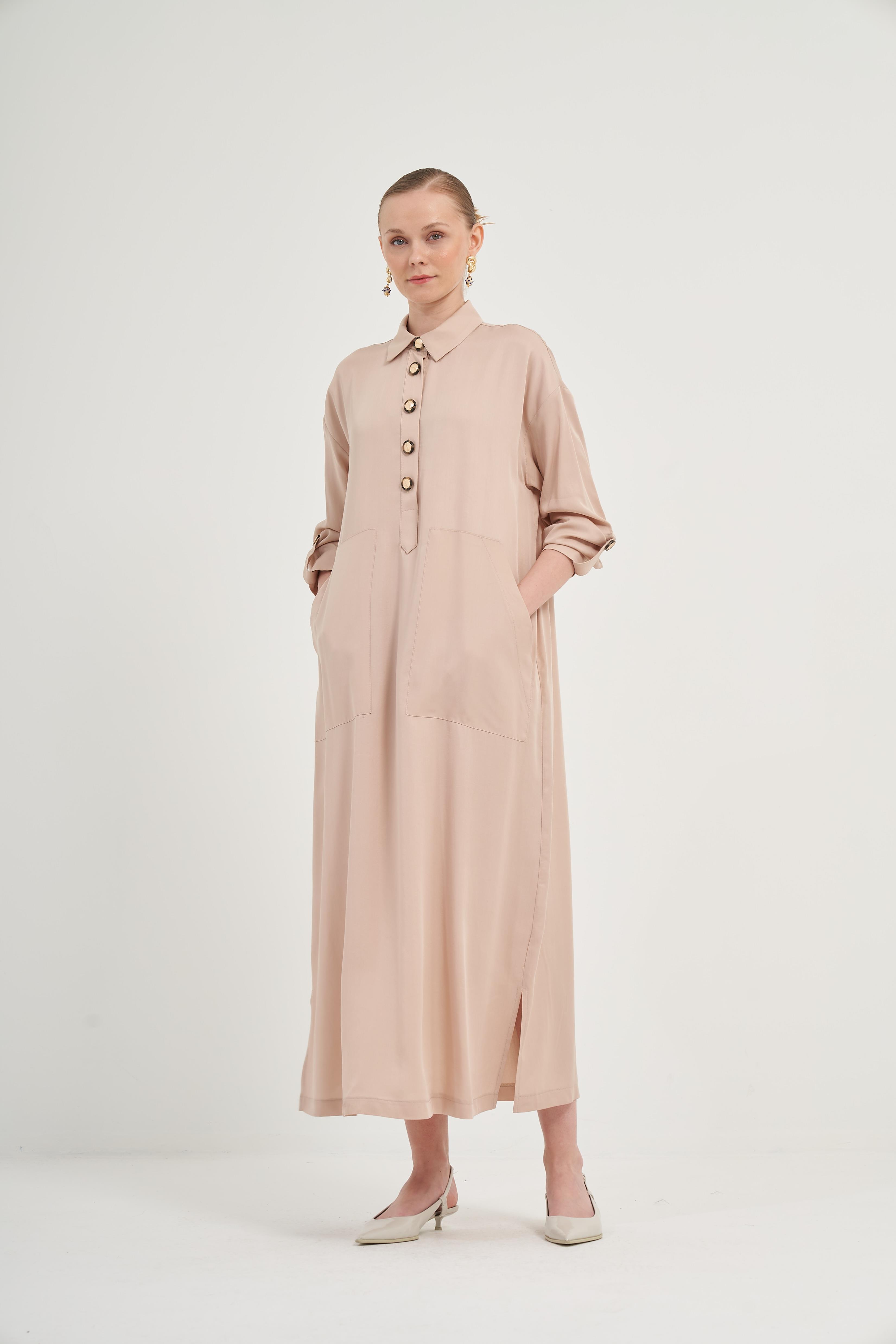 FTZ Women Kadın Tensel Elbise  Beige 31004
