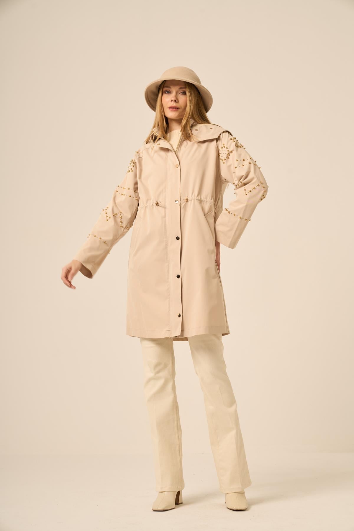 FTZ Women Kadın Trenç Kaban  Beige 31217