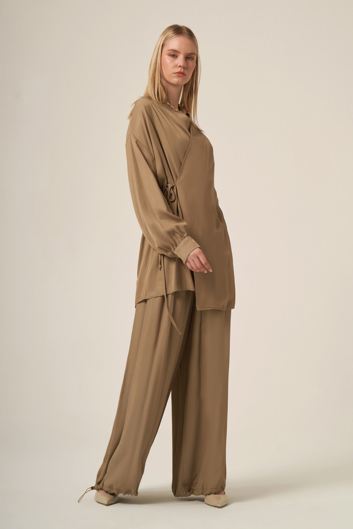 FTZ Women Kadın Valencia Krovaze Takım  Beige 31348