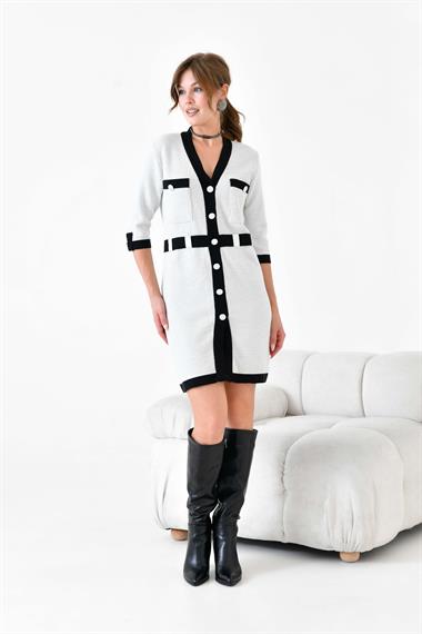 FTZ Women Kadın Triko Elbise  Ekru 20970