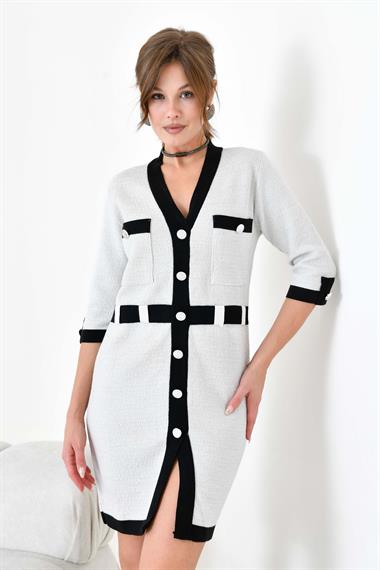 FTZ Women Kadın Triko Elbise  Ekru 20970