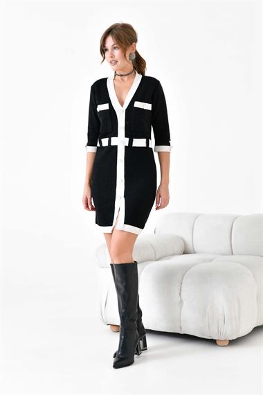 FTZ Women Kadın Triko Elbise  Siyah 20970