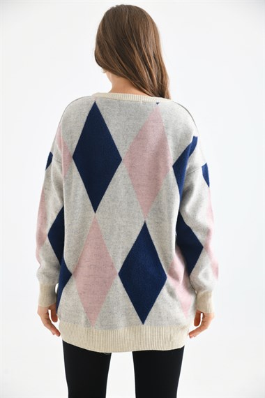 FTZ Women Kadın Baklava Detaylı Tunik  Taş 20018