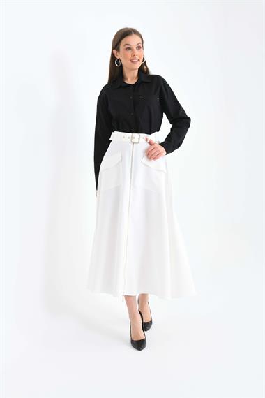 FTZ Women Kadın Etek  Ekru 30461