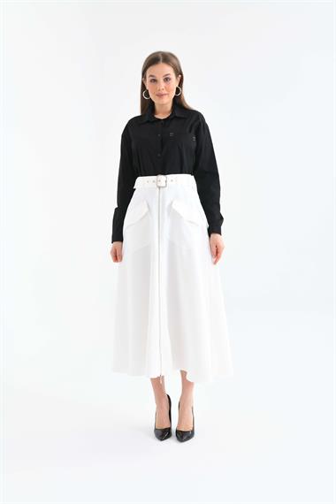 FTZ Women Kadın Etek  Ekru 30461