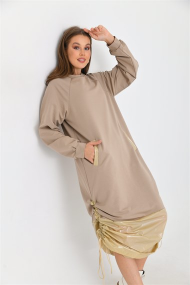 FTZ Women Kadın İki İp Elbise  Beige 30254