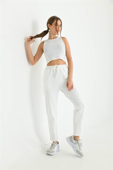 FTZ Women Kadın İki İp Pantolon  Ekru 30266