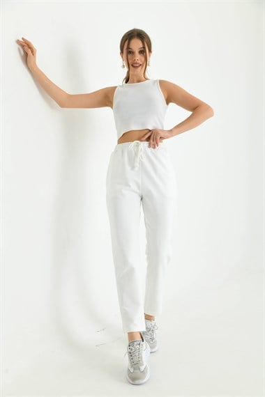 FTZ Women Kadın İki İp Pantolon  Ekru 30266