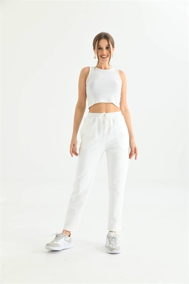 FTZ Women Kadın İki İp Pantolon  Ekru 30266