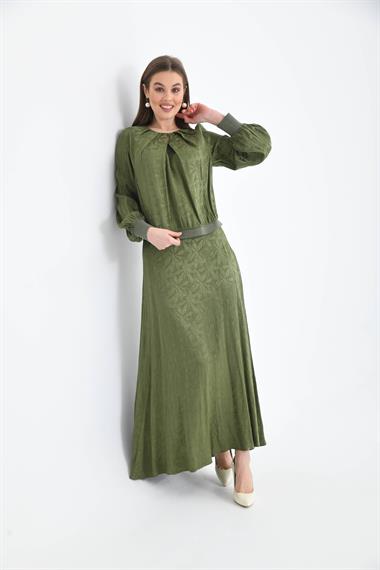 FTZ Women Kadın Leopar Desen Jakar Takım  Haki 30444