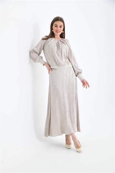 FTZ Women Kadın Leopar Desen Jakar Takım  Taş 30444