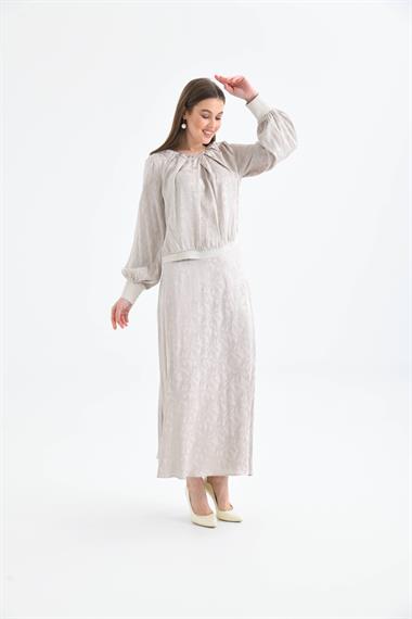 FTZ Women Kadın Leopar Desen Jakar Takım  Taş 30444