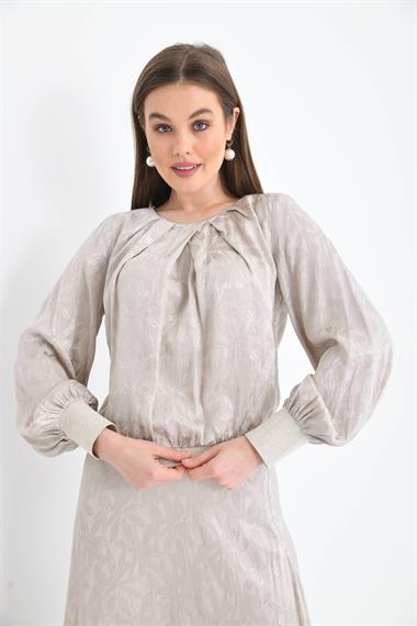 FTZ Women Kadın Leopar Desen Jakar Takım  Taş 30444