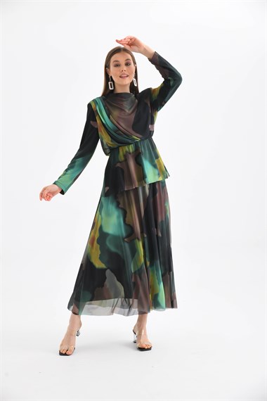 FTZ Women Kadın Likra Tül Takım  Yeşil 30419