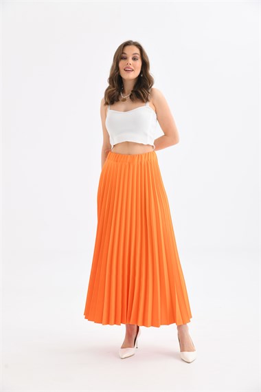 FTZ Women Kadın Plise Etek  Orange 30390