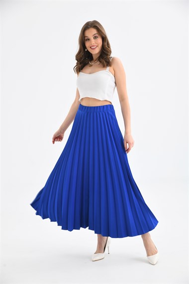 FTZ Women Kadın Plise Etek  Saks Mavi 30390