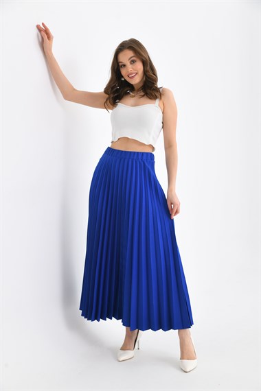 FTZ Women Kadın Plise Etek  Saks Mavi 30390