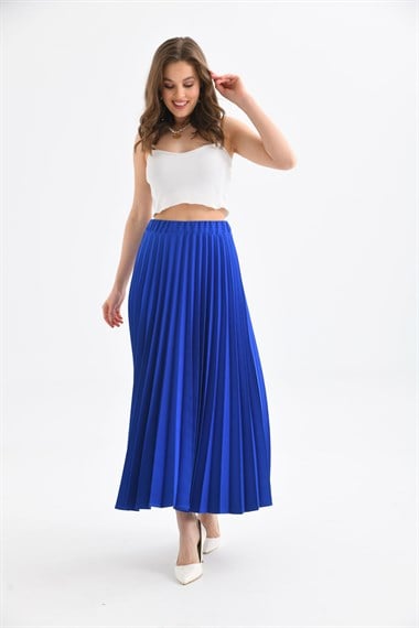 FTZ Women Kadın Plise Etek  Saks Mavi 30390