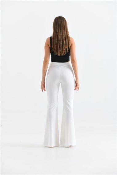 FTZ Women Kadın Scuba Crep Pantolon  Ekru 30172