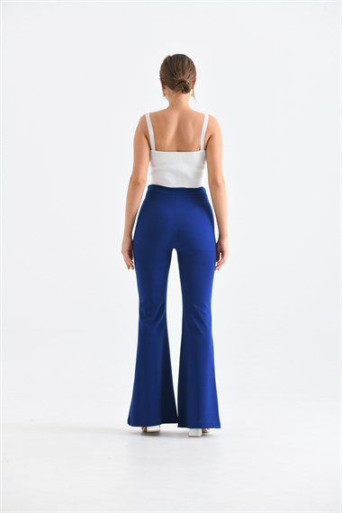 FTZ Women Kadın Scuba Crep Pantolon  Saks Mavi 30172