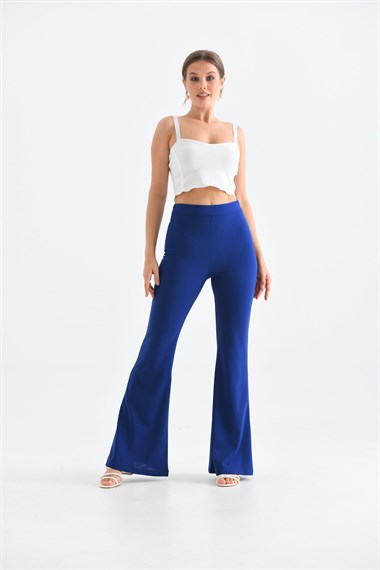 FTZ Women Kadın Scuba Crep Pantolon  Saks Mavi 30172