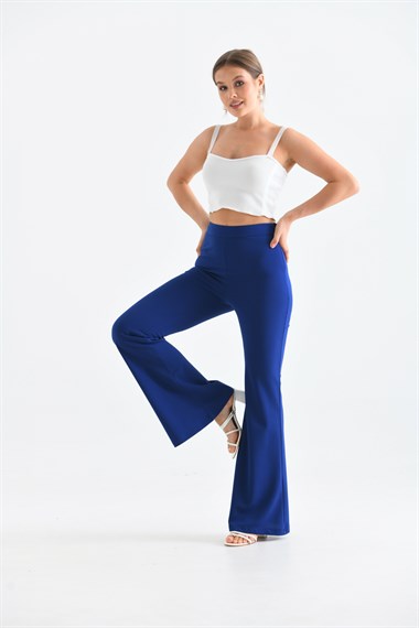 FTZ Women Kadın Scuba Crep Pantolon  Saks Mavi 30172