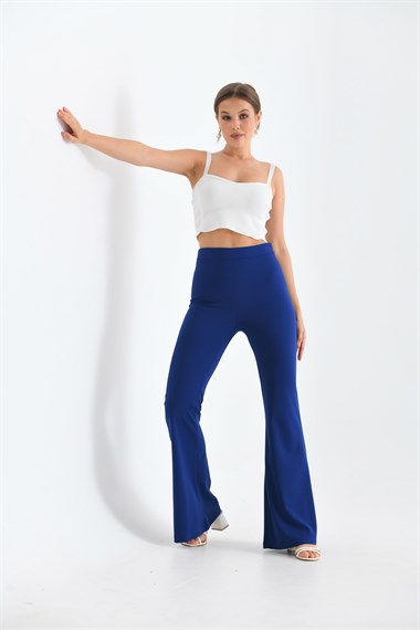 FTZ Women Kadın Scuba Crep Pantolon  Saks Mavi 30172