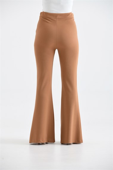 FTZ Women Kadın Scuba Crep Pantolon  Vizon 30172