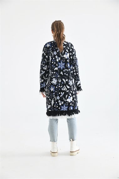 FTZ Women Kadın Çiçek Desenli Giy-Çık  Siyah 20029