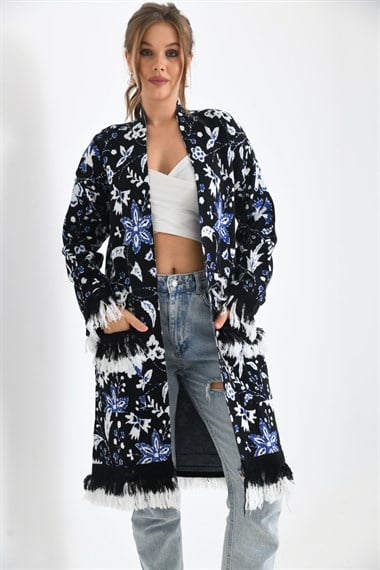 FTZ Women Kadın Çiçek Desenli Giy-Çık  Siyah 20029