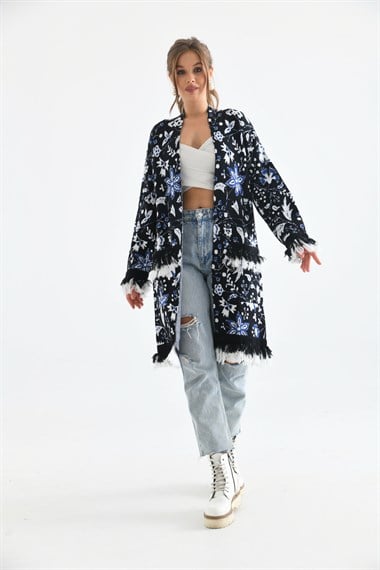 FTZ Women Kadın Çiçek Desenli Giy-Çık  Siyah 20029