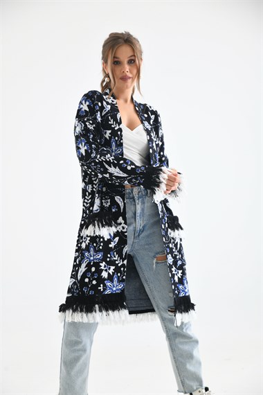 FTZ Women Kadın Çiçek Desenli Giy-Çık  Siyah 20029