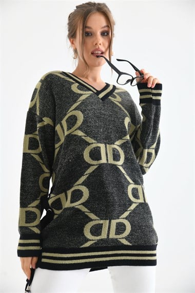 FTZ Women Kadın D Desenli Bluz  Siyah 20051