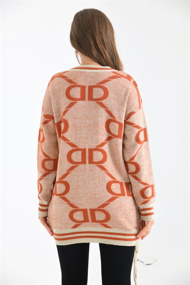 FTZ Women Kadın D Desenli Bluz  Taş 20051