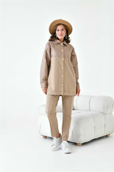 FTZ Women Kadın Capitone Takım  Beige 30909