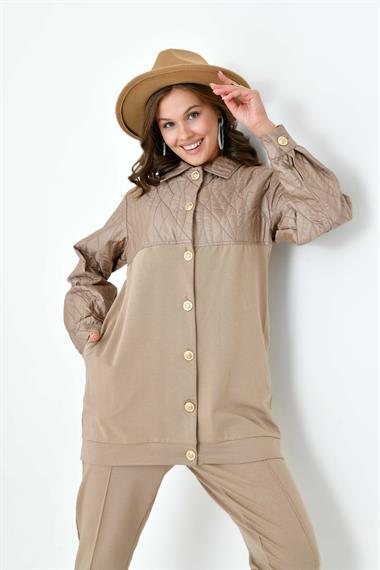 FTZ Women Kadın Capitone Takım  Beige 30909