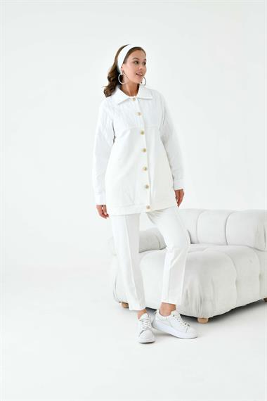 FTZ Women Kadın Capitone Takım  Ekru 30909