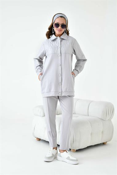 FTZ Women Kadın Capitone Takım  Gri 30909